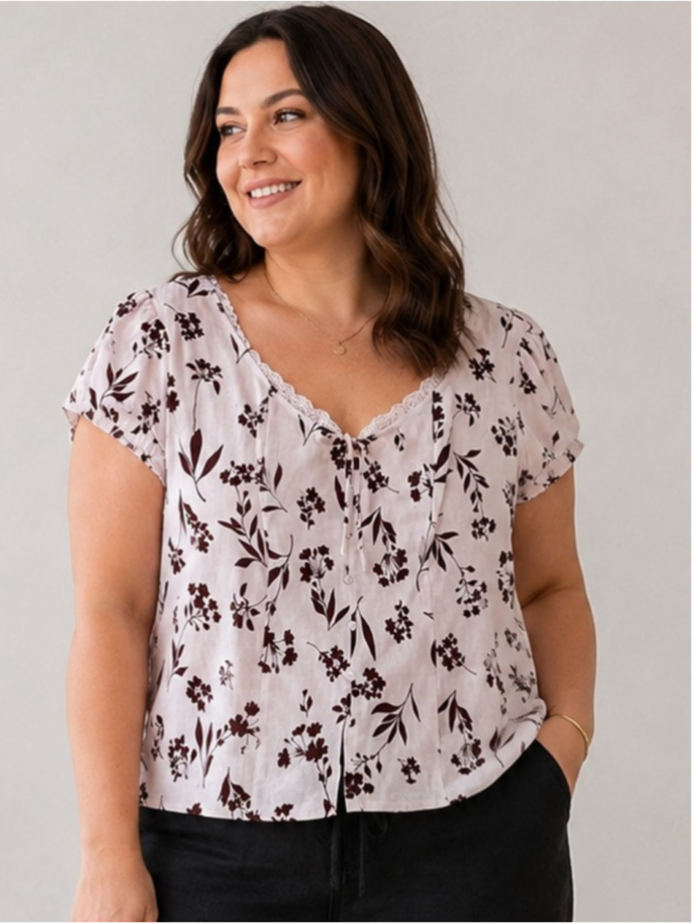 Maison d’Amelie Linen blend Short sleeve blouse Size 1X (Brand new)